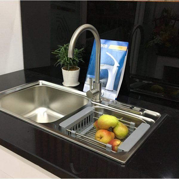 Khay Inox Gác Bồn Rửa Chén Thông Minh Điều Chỉnh Được Kích Thước, Rổ Treo Bồn Rửa Bát Đa Năng Bền Đẹp Siêu Tiện Lợi - CH Hương Thị Miễn Phí Vận Chuyển