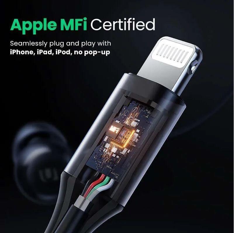 Ugreen UG80655EP104TK 1.15M đầu  dành cho apple Lightning Mfi tai nghe nhét tai - HÀNG CHÍNH HÃNG