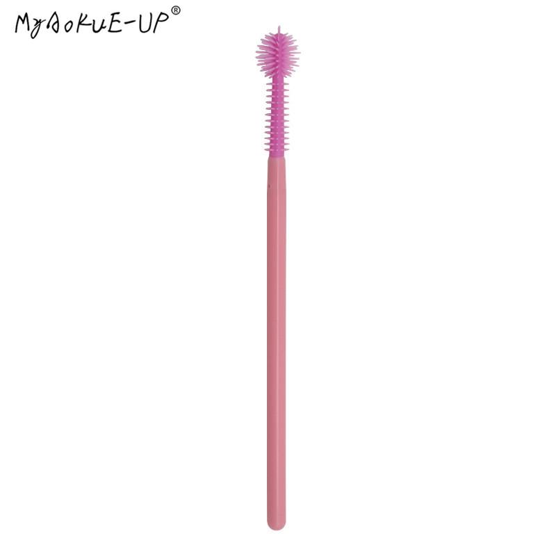 200 Cái/lốc Đầy Đủ Silicon Hồng Kẹp Mi Eyelash Bàn Chải Cho Cây Nối Mi Trang Điểm Mắt Lash Mascara Hoa Dây Applicator