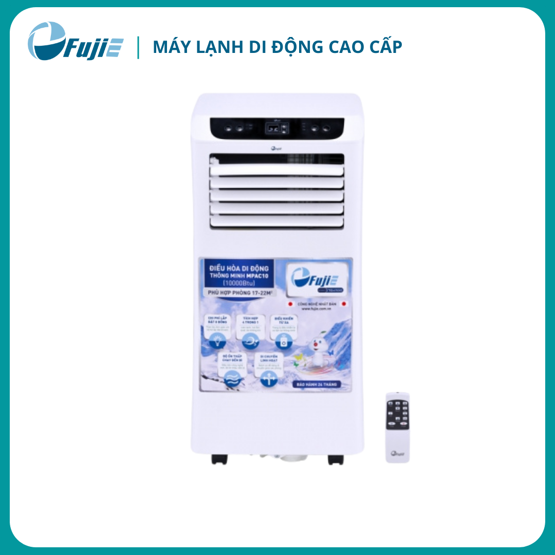 Máy lạnh di động đa chức năng cao cấp FujiE MPAC10, diện tích 15-20m², Giảm đến 16°C, hút ẩm 26,5 lít/ngày - Hàng chính hãng