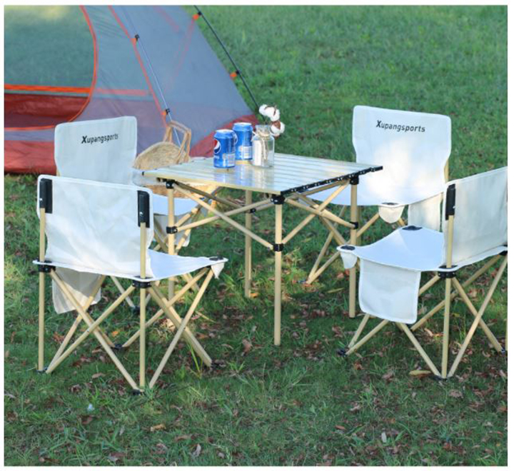 Bộ bàn ghế xếp dã ngoại 1 bàn 6 ghế - bộ bàn ghế cắm trại gấp gọn, bộ bàn ghế gấp gọn dã ngoại