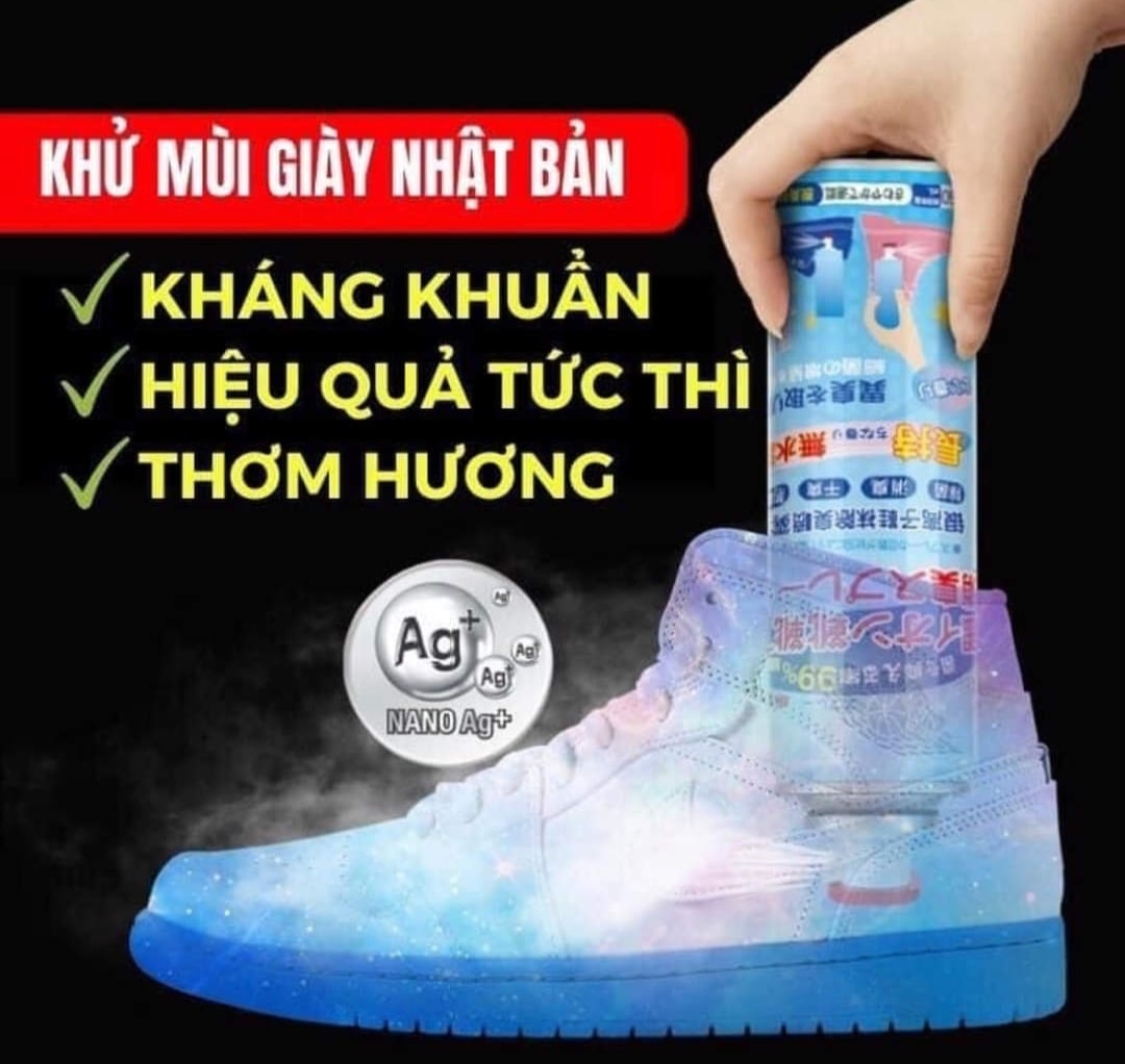 Combo 5 Chai Xịt Khử Mùi Giày Nano Bạc, Xịt Khử Mùi Hôi Chân, Xịt Giày Khử Mùi, 260ml, Giao Mẫu Ngẫu Nhiên
