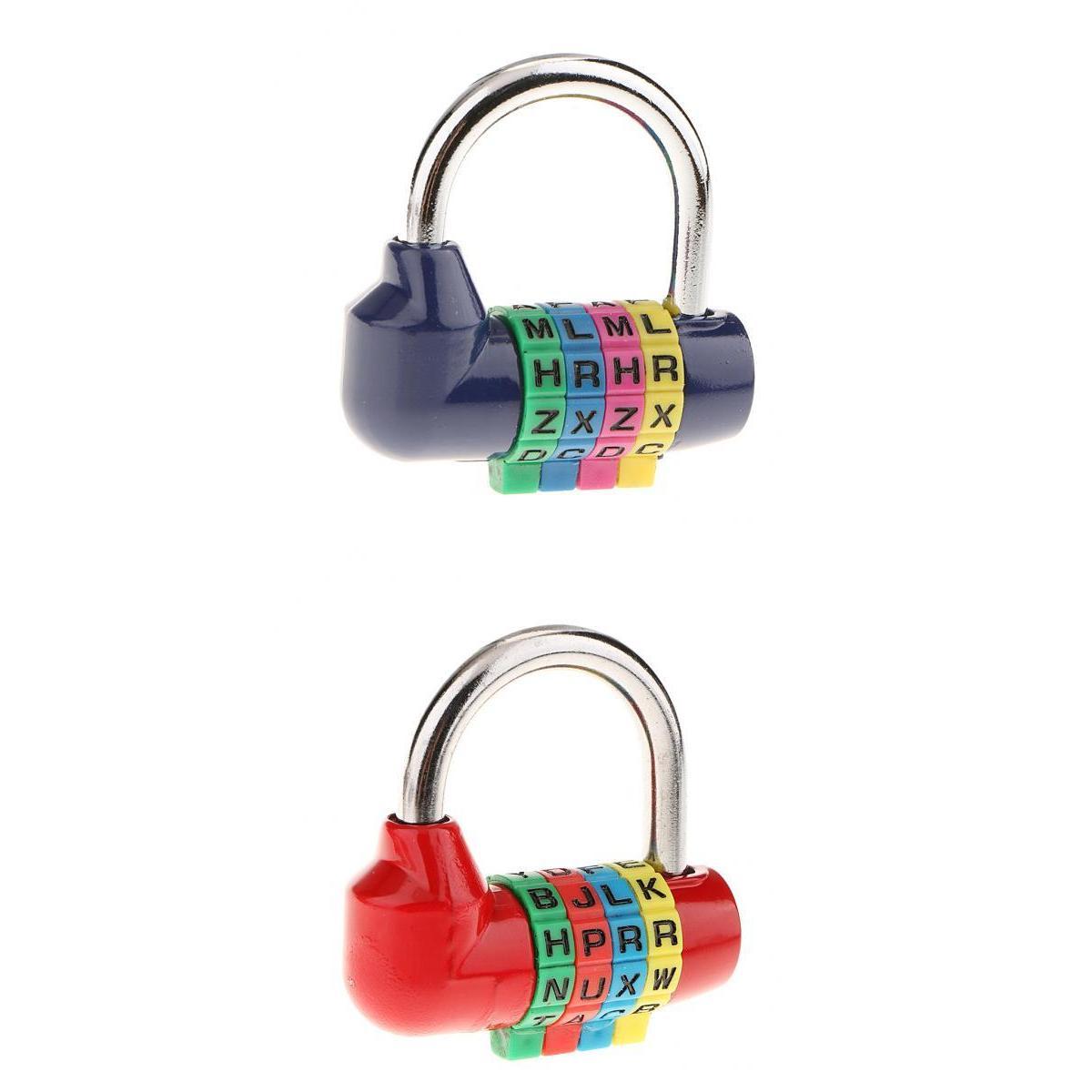 2 Pieces 4 Digit Dial Letter Combination Padlock Luggage Suitcase Code Lock