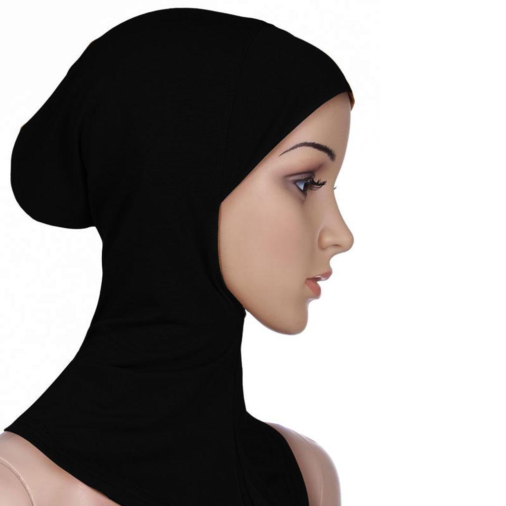 2/set Black Muslim Full Cover Hijab Cap Islamic Underscarf Headwear