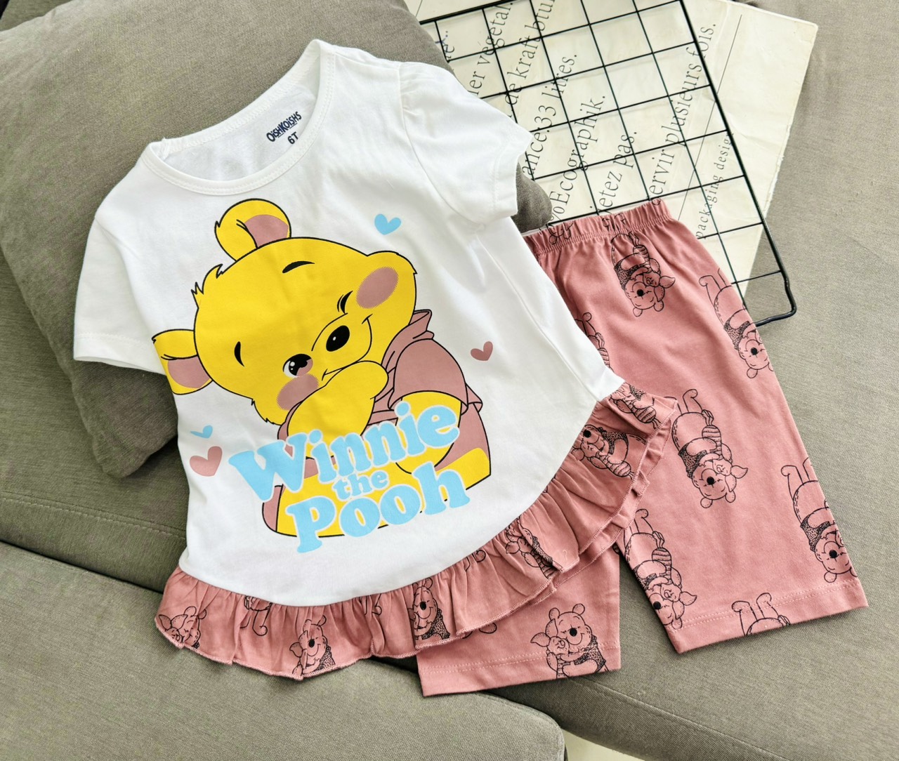 Đồ bộ bé gái, bộ cộc tay mùa hè cho bé gái đi học size 8-25kg chất cotton mềm mịn mát