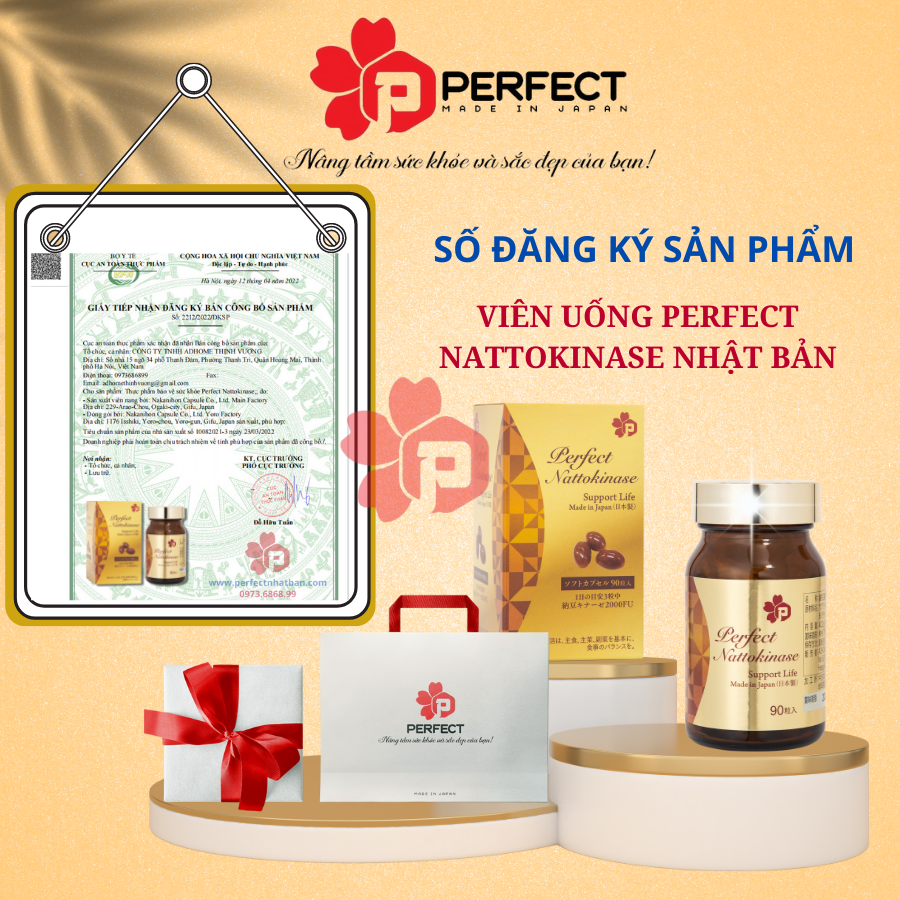 Perfect Nattokinase Nhật Bản - Giảm nguy cơ hình thành cục máu đông - phòng ngừa đột quỵ