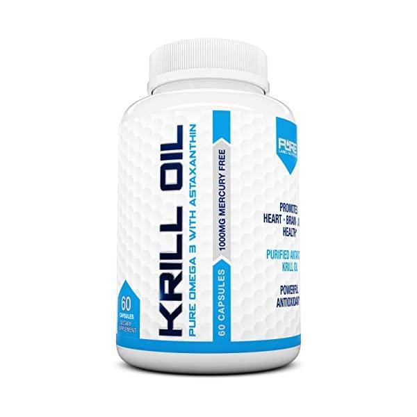 Krill Oil 1000mg with Astaxanthin 240 Caps Omega 3 6 9 - EPA DHA - 100% Purified, Mercury Free and Wild Caught - Non GMO - Gluten Free - Pure Krill Oil - Mega Dose Phospholipids