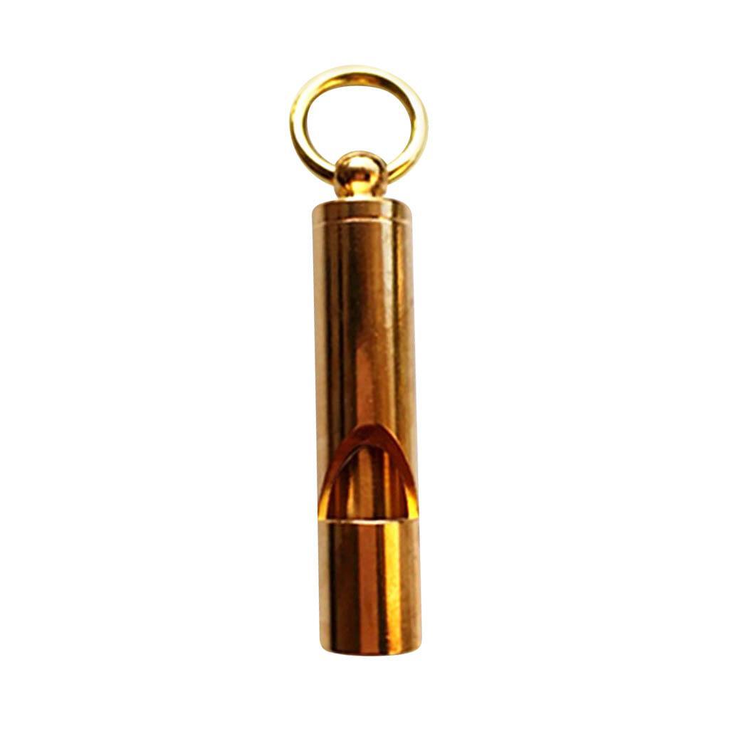 2Pcs Portable Brass Whistle Emergency Tool For Ourdoor Hiking Camping Climbing Key Chain