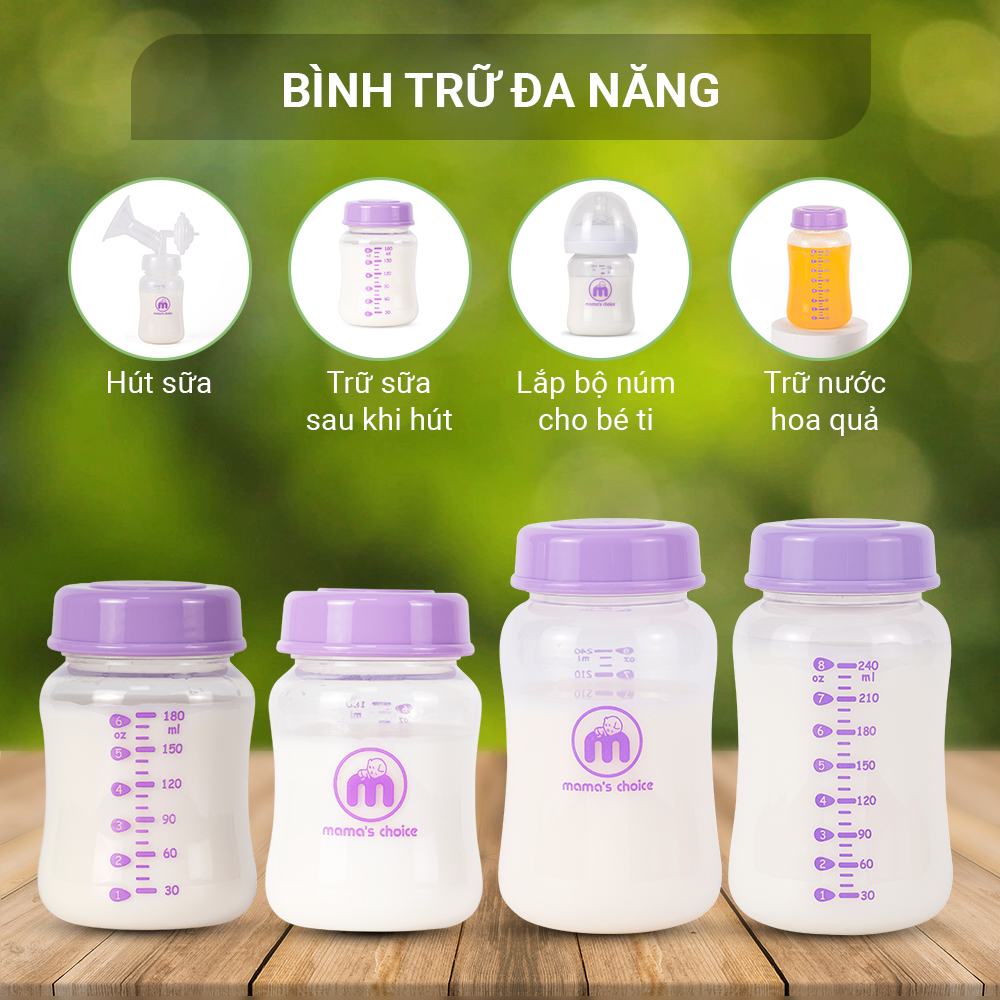 Combo Bình Trữ Sữa và Túi Trữ Sữa Mama’s Choice, Bảo Quản và Trữ Sữa Mẹ, Kiểm Định An Toàn Quốc Tế Bureau Veritas