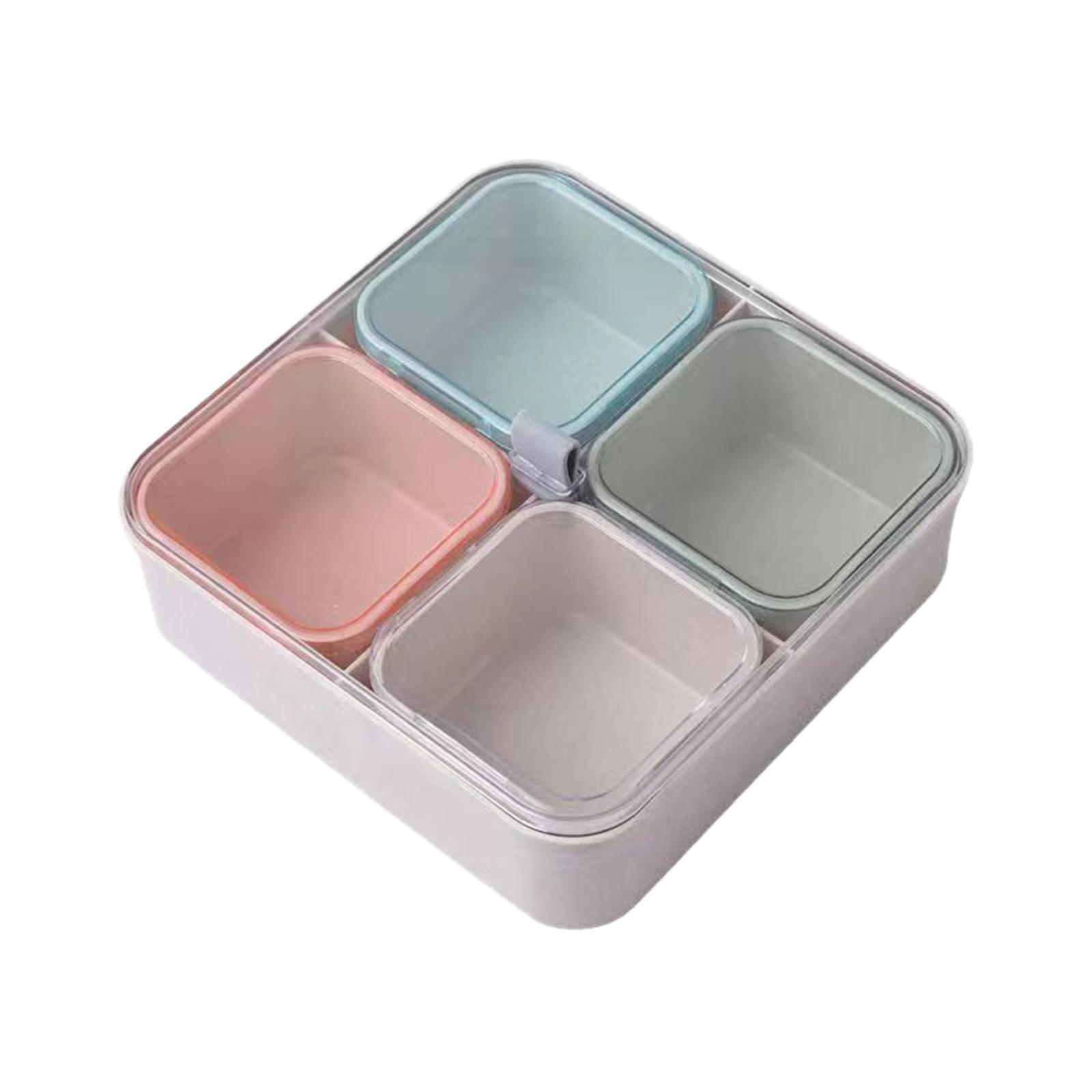 Divided Serving Tray with Lid Food Storage Containers for Nuts Dessert Cakes