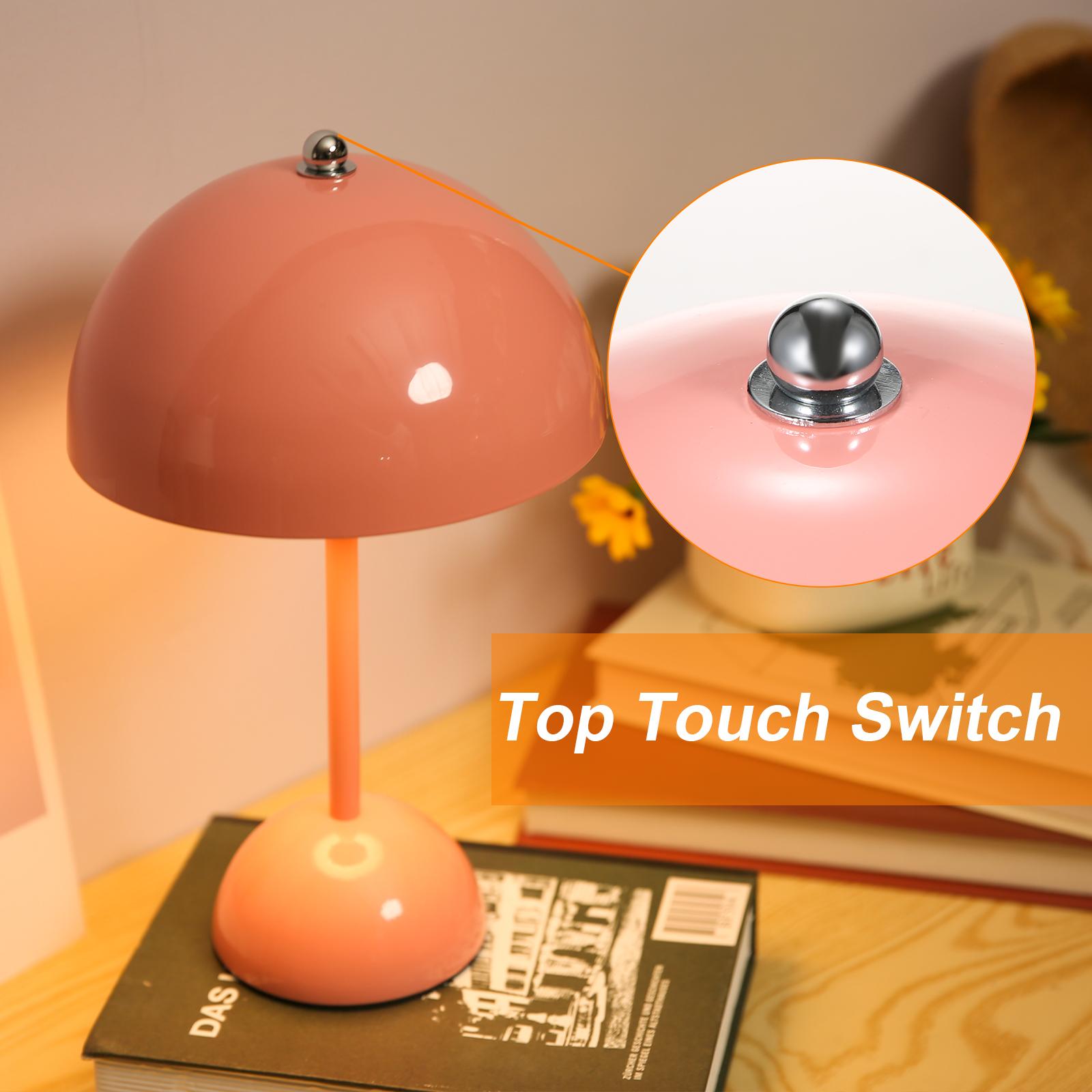 Neoglint USB Rechargeable Table Lamp Touching Control Bedside Night Light Decorative Bedroom Nightstand Lamp