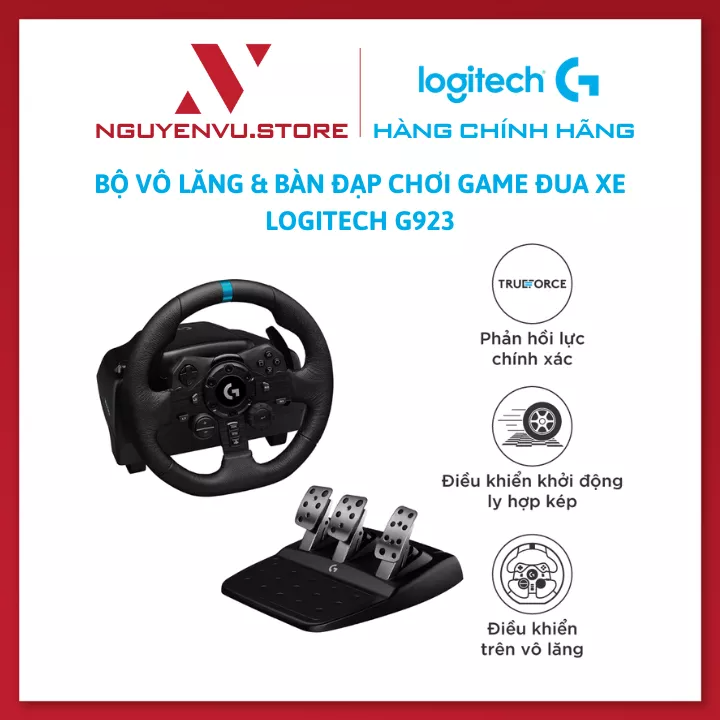 Bộ vô lăng &amp; bàn đạp Logitech G923 - Phản hồi lực TRUEFORCE tương thích PS5, PS4, PC, Mac - Hàng Chính Hãng