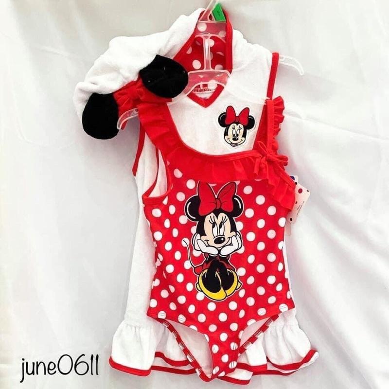 M821 set 2 món bikini + áo đầm khoác Minnie cho bé