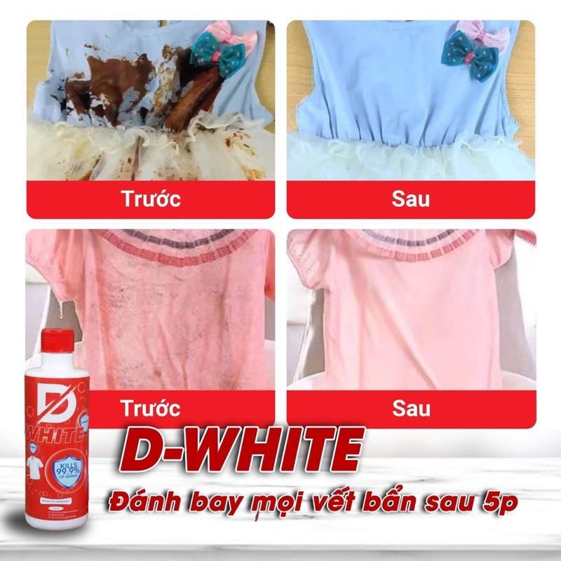 Nước Tẩy Trắng quần áo thế hệ mới D.WHITE - Tẩy mốc quần áo - 100% -Không làm hỏng màu quần áo