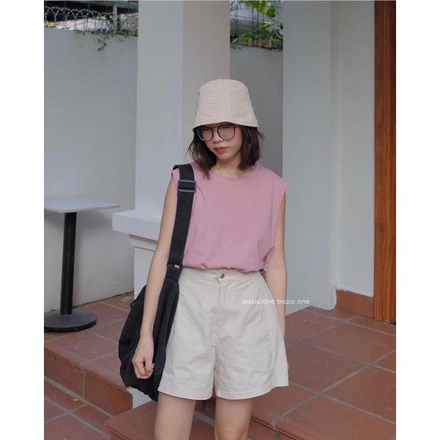 Set áo sát nách +quần kaki nude