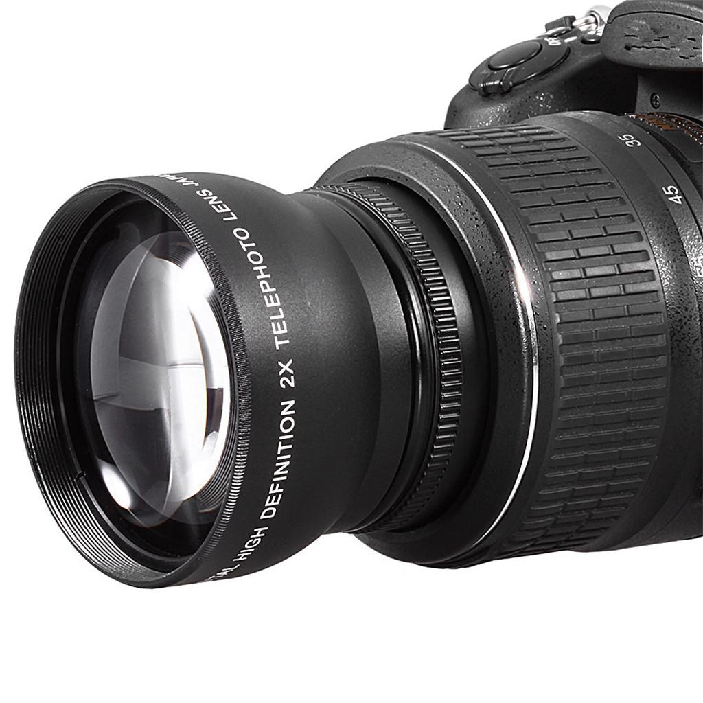 52mm Telephoto Conversion Lens with 2x Magnification for Camera DSLR