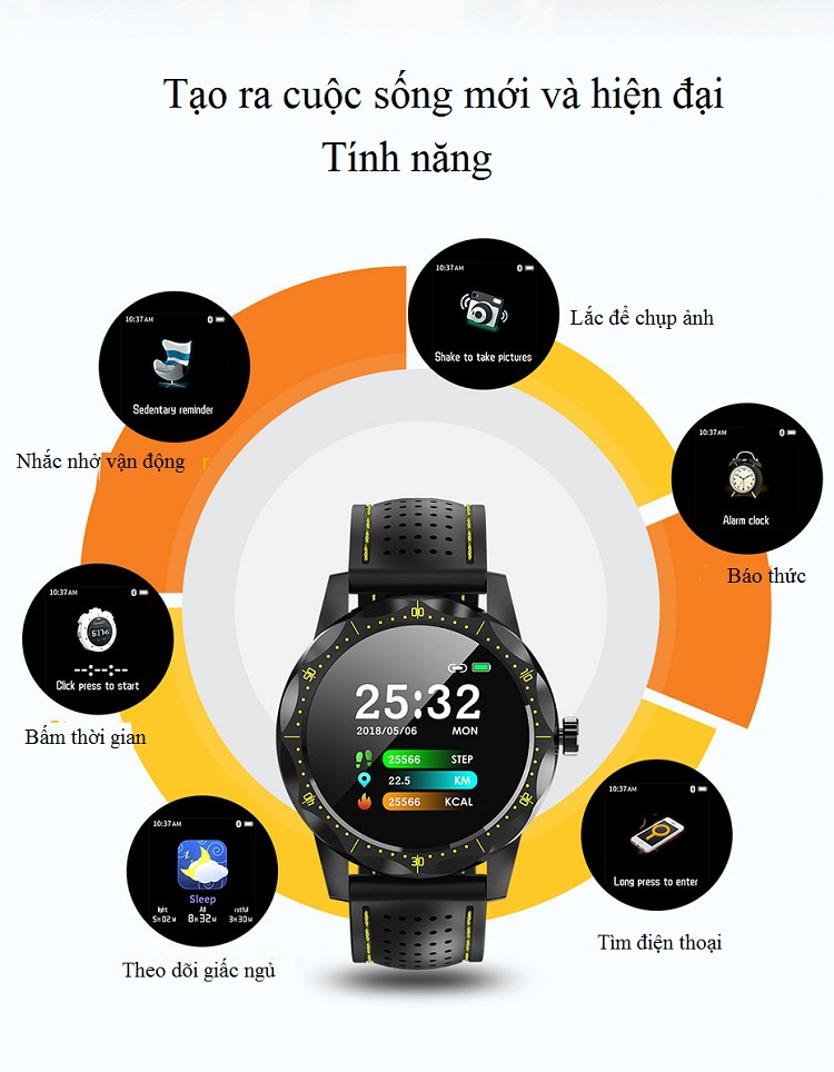 Đồng Hồ Thông Minh Smart Watch Nam IP68 Chống Nước SKY-1 Theo Dõi Hoạt Động Và Sức Khỏe