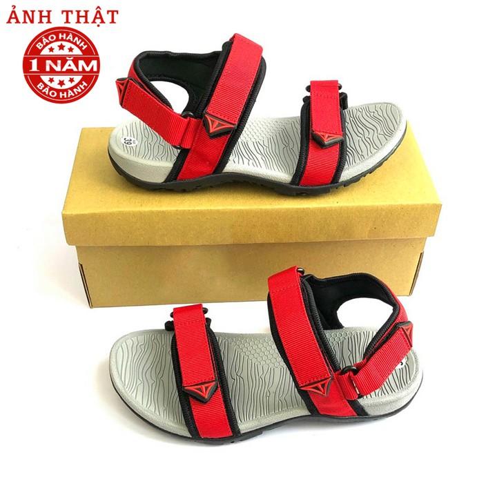 Giày Sandal Nam Nữ Việt Thủy Hai Quai Ngang Đỏ - VT016