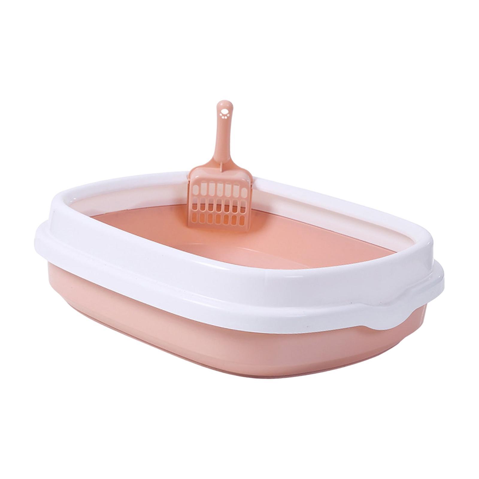 Semi Open Kitten Cat Litter Box, Tray Sand Box Detachable with Surrounded Top Frame Toilet for Travel