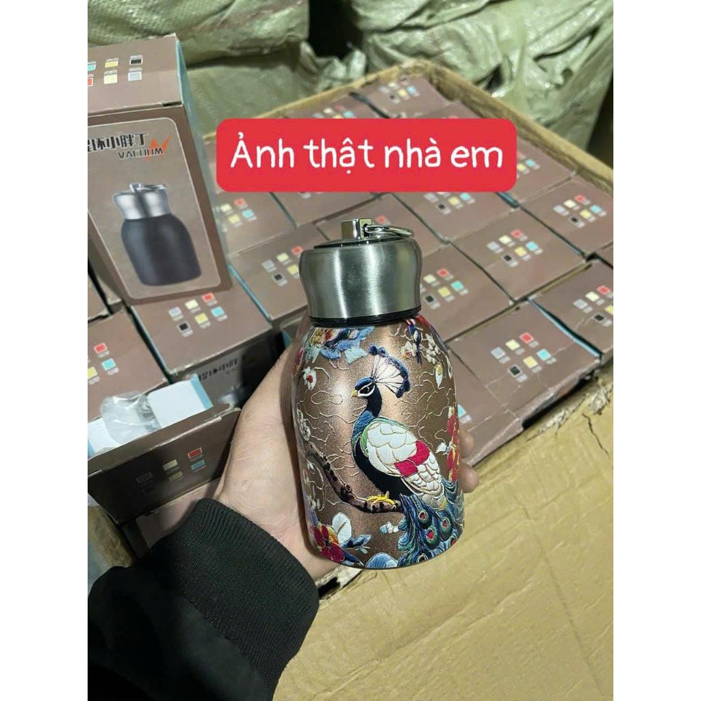 Bình giữ nhiệt mini con công, Labubu bằng inox 300ml . Giữ nhiệt cà phê ,trà đi học đi làm
