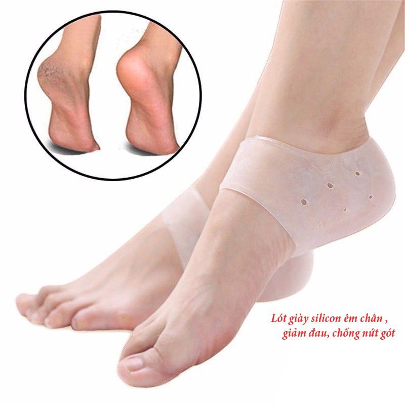 Bộ 2 miếng lót giày silicon bao gót bảo vệ chân, chống nứt gót