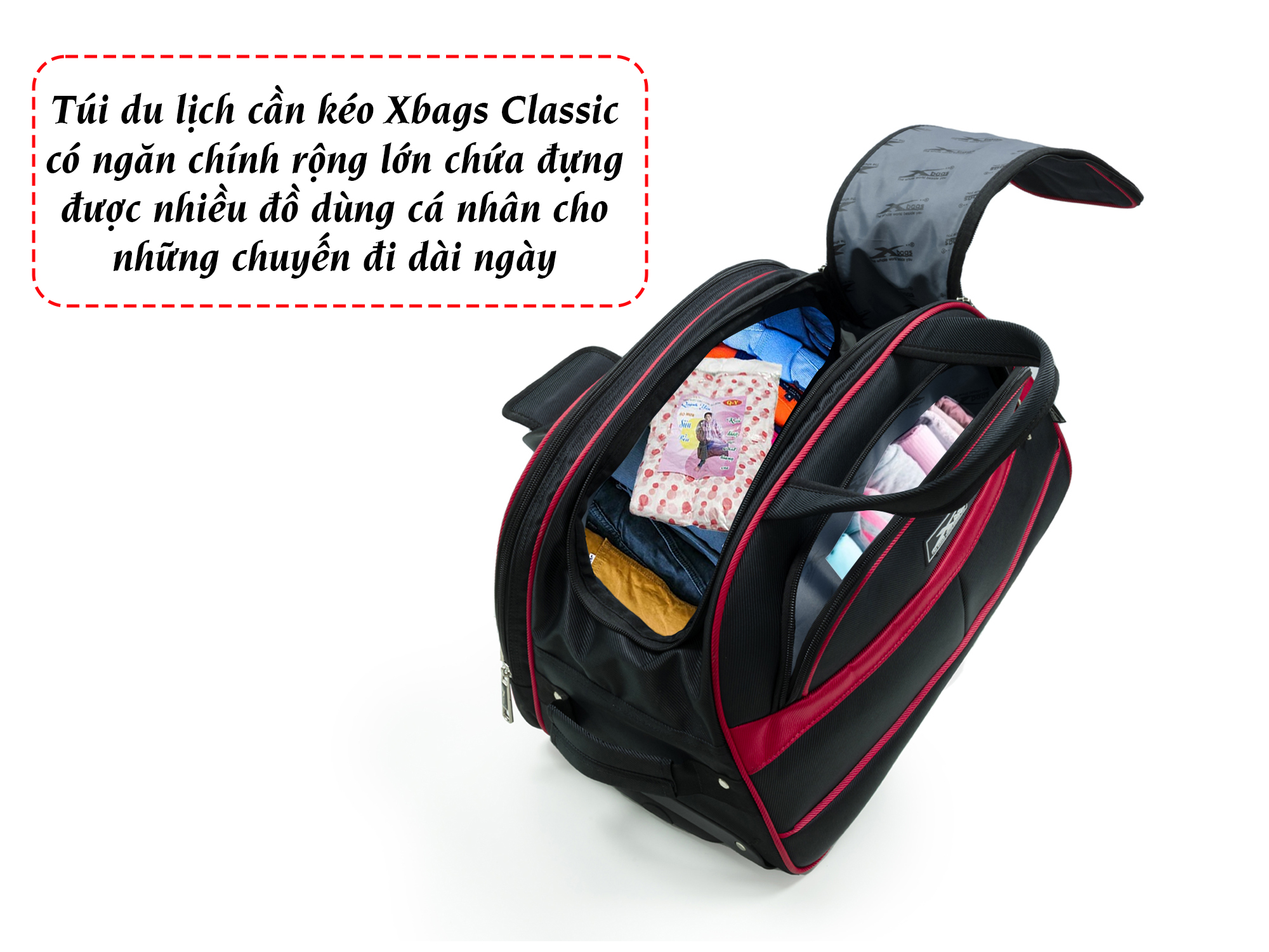 Túi Vali Cần Kéo Xbags Classic Xb 6102, Vali Kéo chống thấm nước hiệu quả