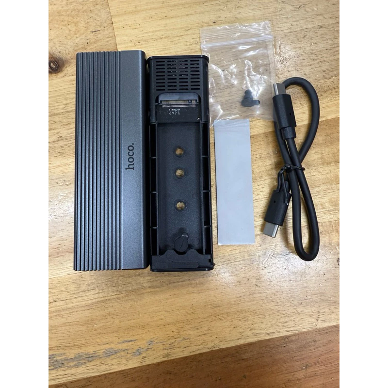 Box đựng ổ cứng Enclosure cho SSD M2 NVMe Hoco HB47A hợp kim nhôm tốc độ 10Gbps (đọc 1000MB/s, ghi 990MB/s) _  Hàng chính hãng
