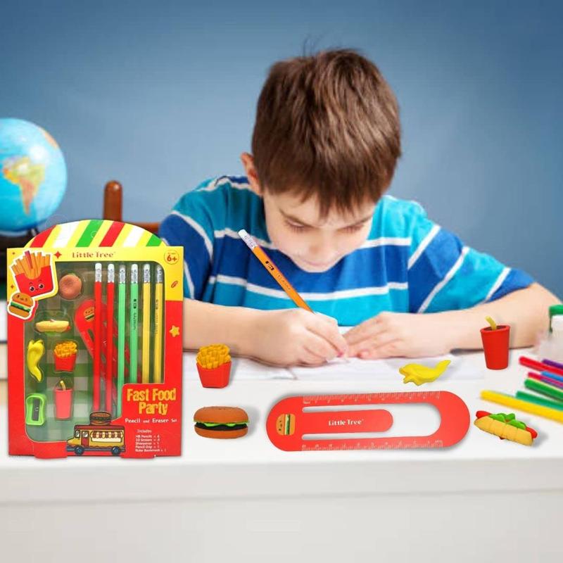 Bộ Dụng Cụ Học Tập Đồ Ăn Nhanh Fast Food Party - Little Tree GP8023-E (13 Chi Tiết)