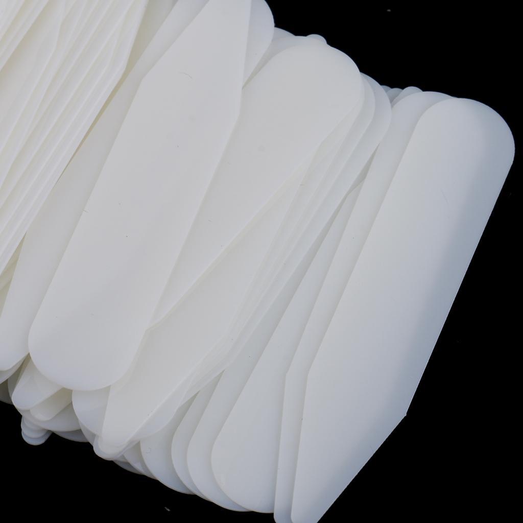 2-3pack 200 Pieces Plastic White Collar Stays Bones Stiffeners Beige 5x1cm