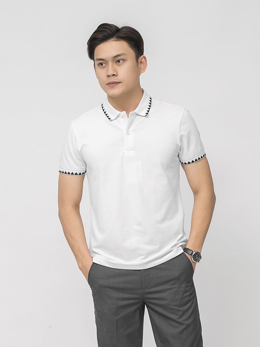 Áo Polo Nam Thời Trang Aristino APS064S9, Phom Dáng Gọn Gàng, Tôn Dáng, Viền Cổ Được Dệt Họa Tiết Tam Giác Năng Động, Ấn Tượng - Hàng Chính Hãng