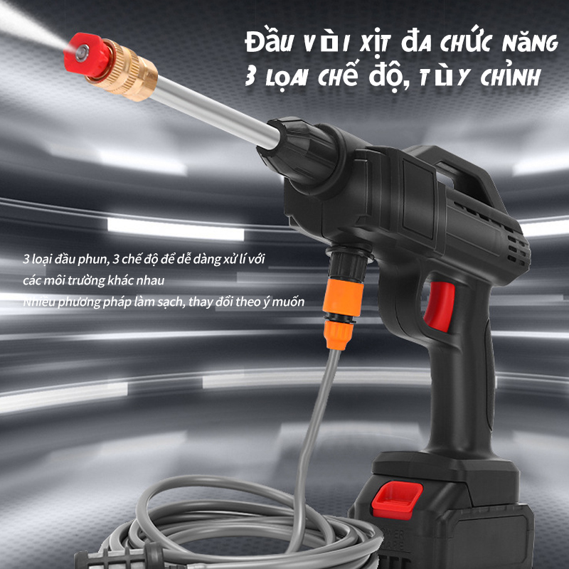 Vòi xịt cao cáp rửa xe pin Lithium dạng cầm tay Không dây bền bỉ mạnh mẽ bền bỉ, mà còn dễ lau chùi