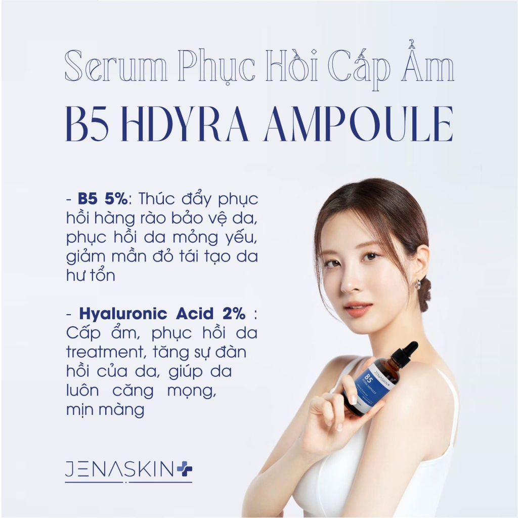 Serum B5 Hydra Ampoule Jenaskin - Tinh Chất Phục Hồi, Căng Bóng, Mờ Thâm Nám, Dưỡng Trắng Da 50ml