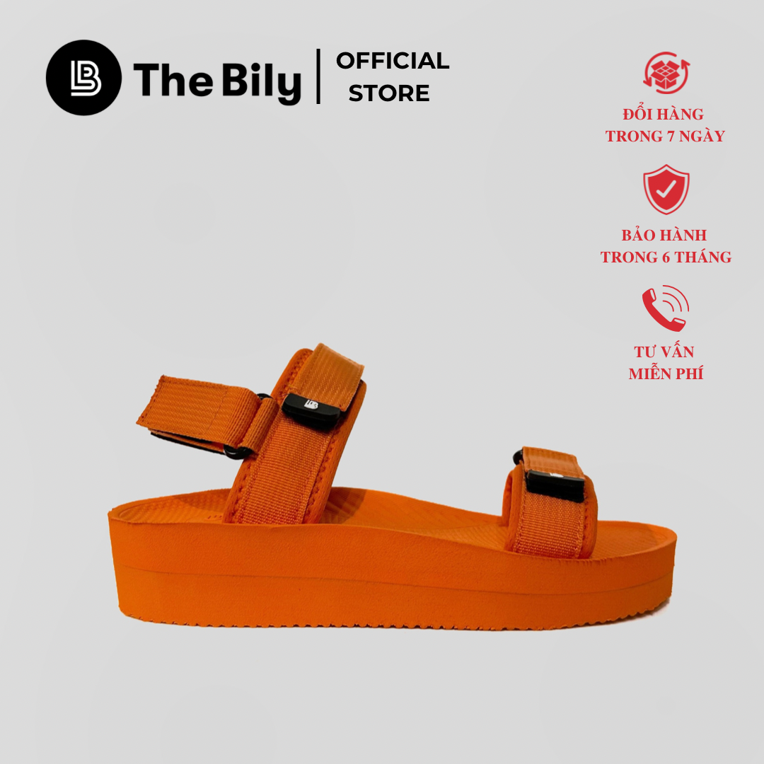 Giày Sandal Nữ The Bily 03W Quai Ngang - Màu Cam BL03WC