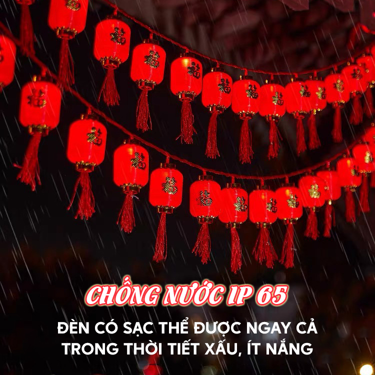 Đèn trang trí năng lượng mặt trời đèn lồng dài, tiết kiệm điện, bóng siêu sáng, chống thấm nước - DA3208