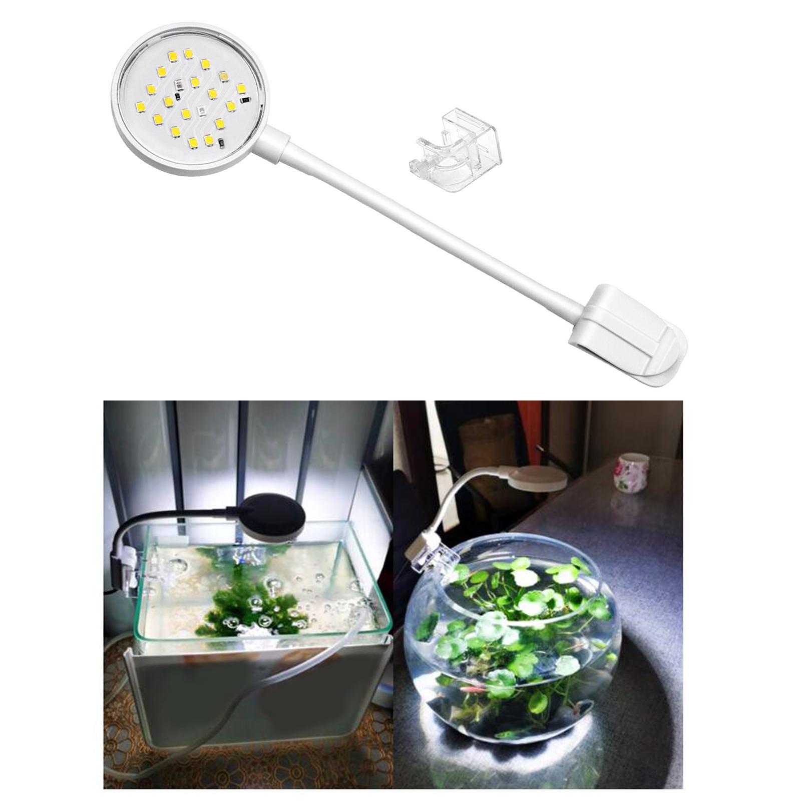 Aquarium Lamps Waterproof Planted Clip Lamp white