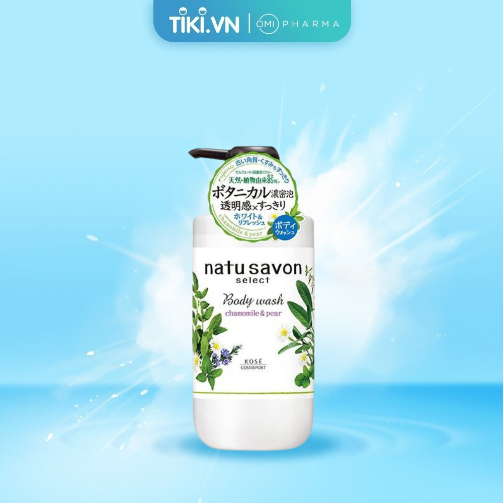 Sữa Tắm Tạo Bọt Dưỡng Trắng Và Làm Mềm Mịn Da Natu Savon Hương Hoa Cúc Và Lê Softymo Kosé Nhật Bản Chai 500ml