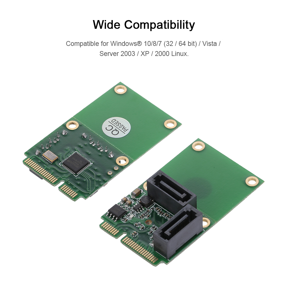 Bộ Chuyển Đổi Đĩa Cứng 2 Cổng Thẻ SATA3.0 Mini PCI-E Sang SATA3