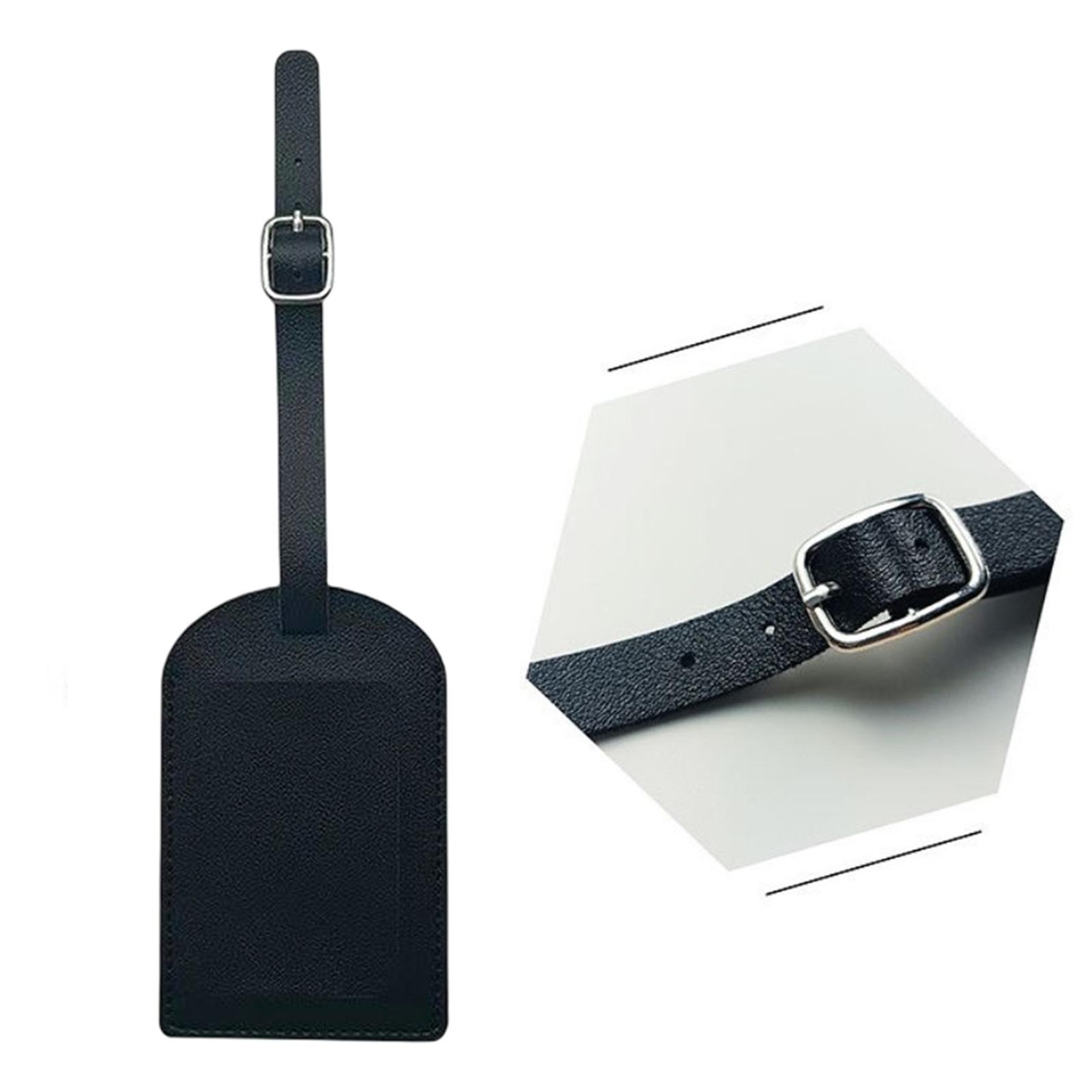 PU Leahter Luggage Tags Travel Accessories Suitcase Tags Privacy Backpack Black