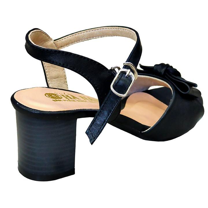 Giày Sandal Nữ Cao Gót HÀ NAM Da Bò Thật Cao Cấp 7cm DNU2056c