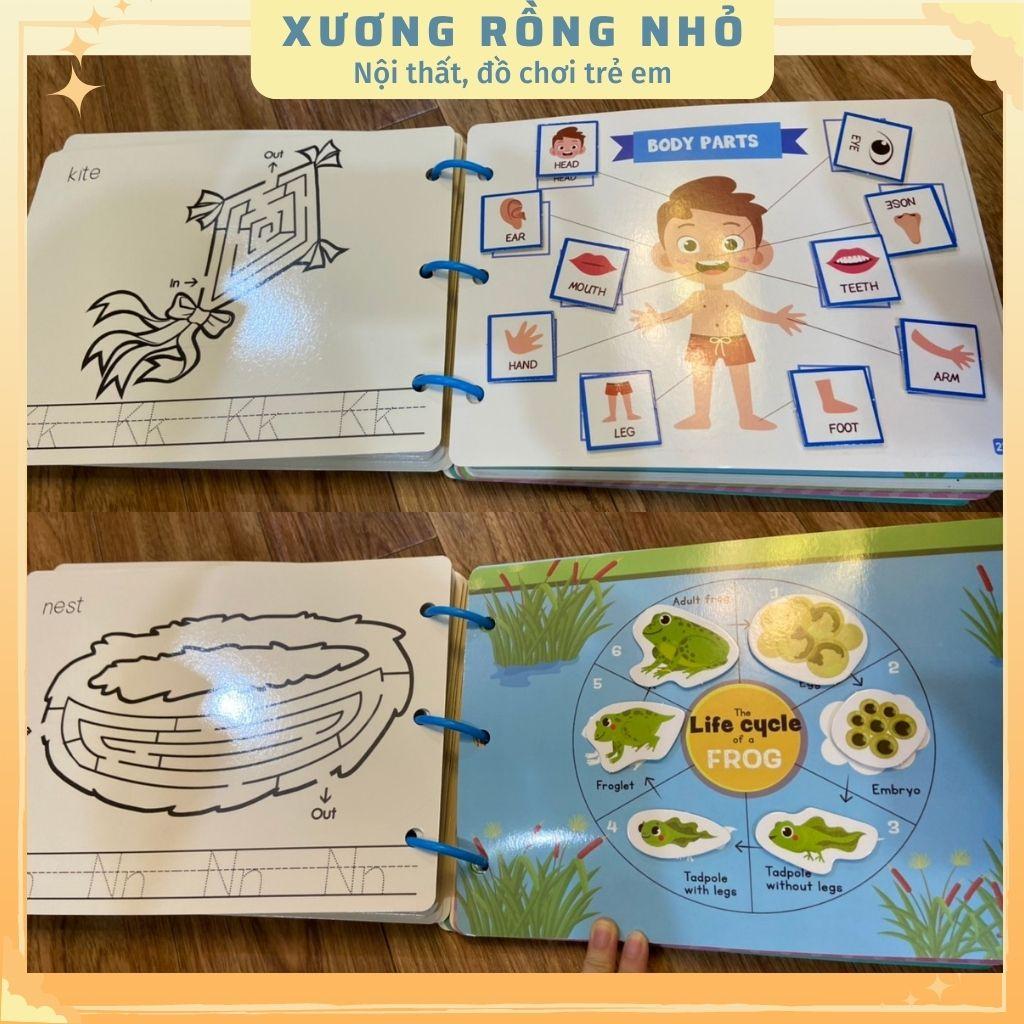 Học liệu bóc dán montessori 17, 31 chủ đề giáo dục sớm thông minh cho bé, bảng bận rộn quiet book, busy board