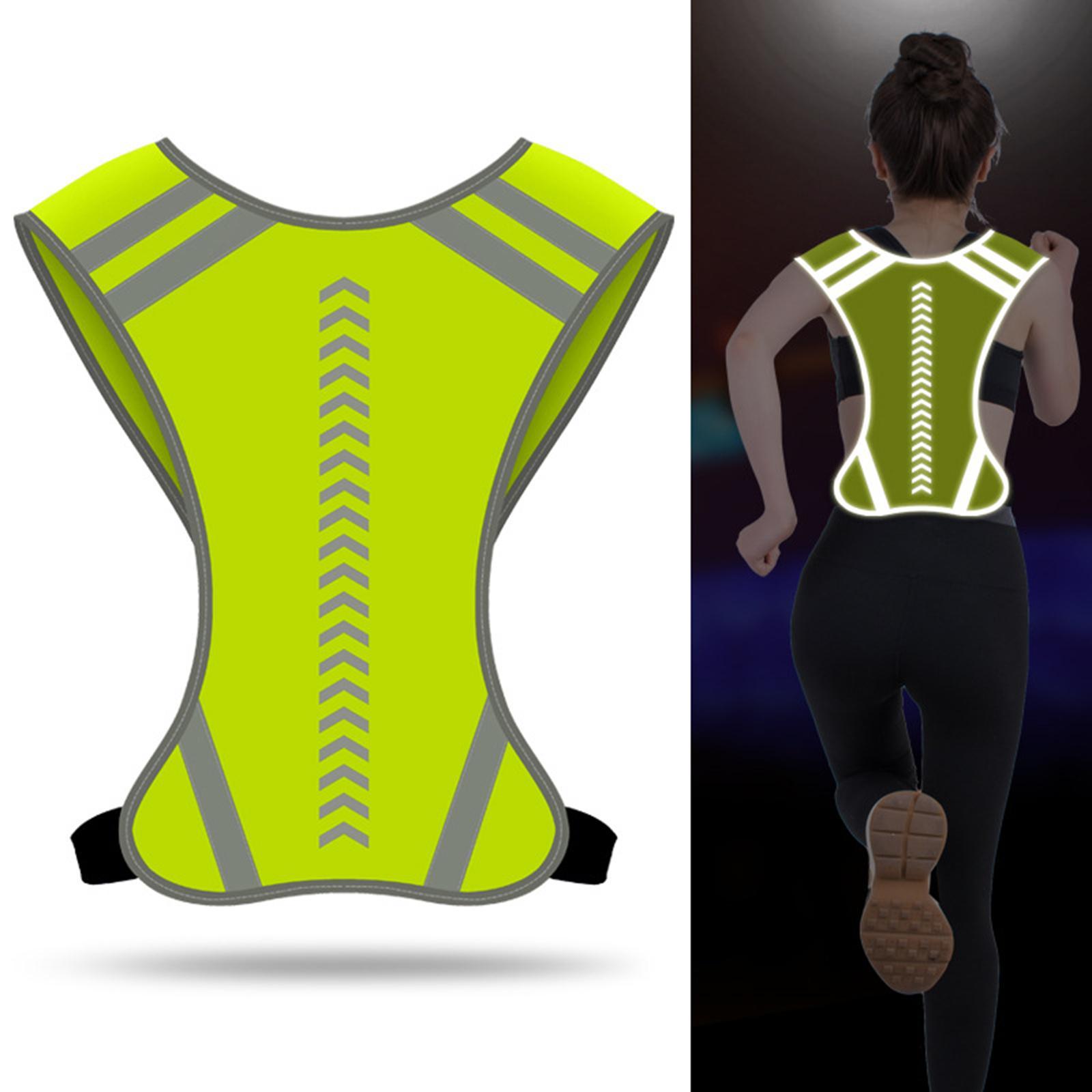 Reflective Night Running Vest, Lightweight Safety Vest with 360° High Visibility for Running, Jogging, Cycling, Hiking, Walking, Yellow