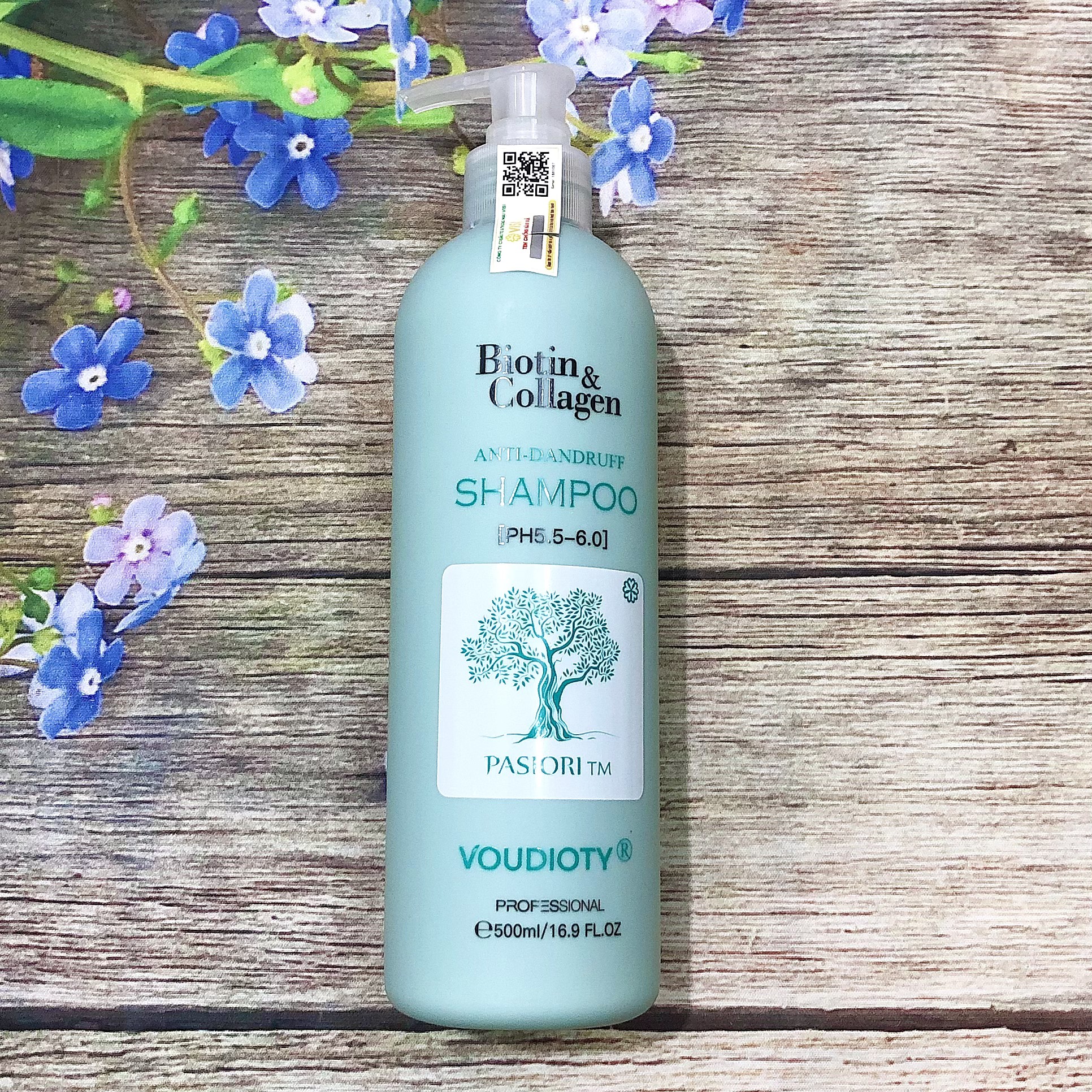 DẦU GỘI VOUDIOTY ANTI-DANDRUFF BIOTIN & COLLAGEN XANH BIỂN MỀM MƯỢT NGĂN GÃY RỤNG CHO TÓC GÀU NGỨA 500ML