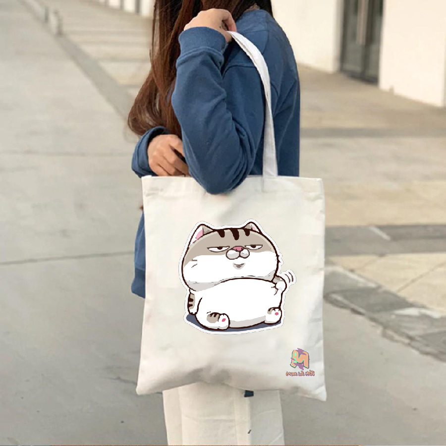 Túi Tote in hình chủ đề Ami Fat Cat