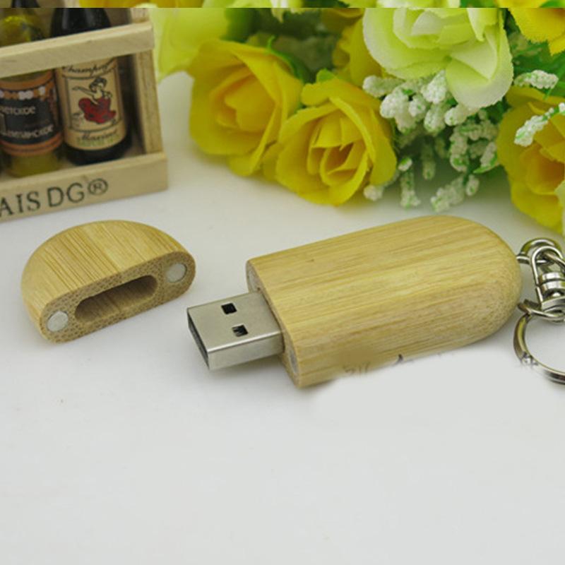 Đảm bảo chất lượng đĩa U bằng gỗ doanh nghiệp quà tặng quảng cáo 2g gỗ hình bầu dục đĩa U in logo có thể khắc đĩa U