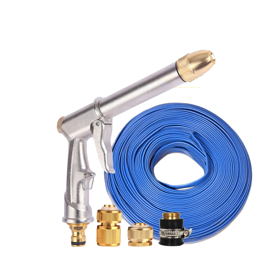 Vòi nước vòi phun nước rửa xe tưới cây tăng áp thông minh + bộ dây bơm nước cao cấp TLG 810621 đầu đồng, cút đồng(xanh dẹt