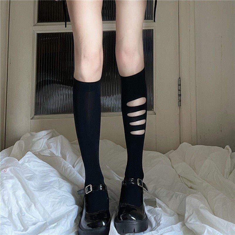 Tất/vớ cao đến bắp chân rách 1 bên phong cách thời trang Lolita Nhật Bản cá tính cosplay cho nữ - Jean Women