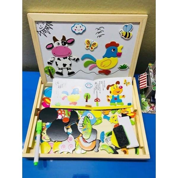 Bộ Ghép Hình Nam Châm 2 mặt cho bé - Đồ Chơi Giáo Dục kích thích khả năng sáng tạo