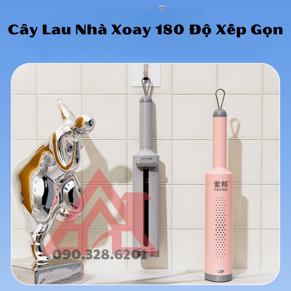 Cây Lau Nhà Tự Vắt Thông Minh SOBAM, Chổi Lau Nhà Tự Vắt Mini TẶNG MÓC TREO