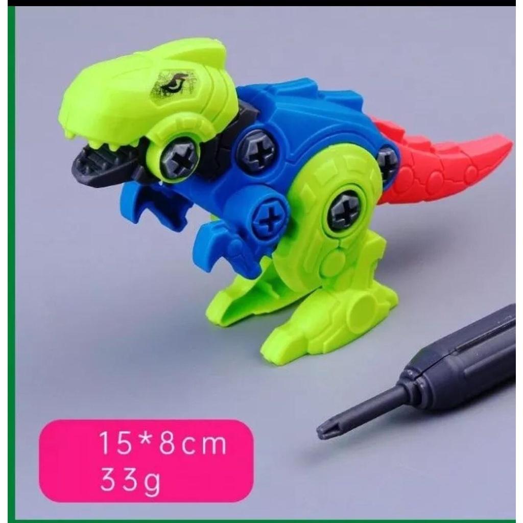 Set 4 con khủng long lắp ráp kèm tua vít, đồ chơi phát triển tư duy sáng tạo cho bé