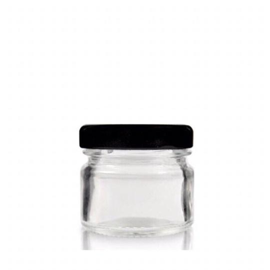 HŨ THUỶ TINH NẮP THIẾC 30 ML - NẮP ĐEN VÀ VÀNG